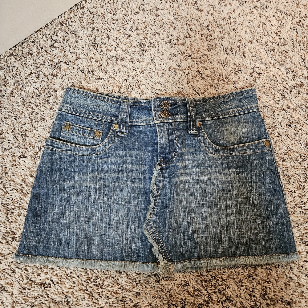 Hydraulic Blue Denim Mini Skirt